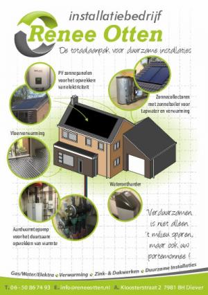 A5-beursflyer voor installatiebedrijf Otten in Diever